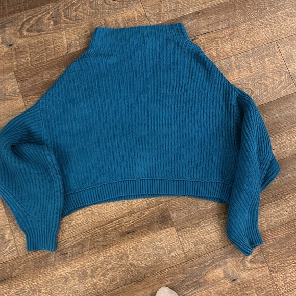 Free People Emma Mock Neck Cable Knit Sweater in Jewel tone - Picture 11 of 15